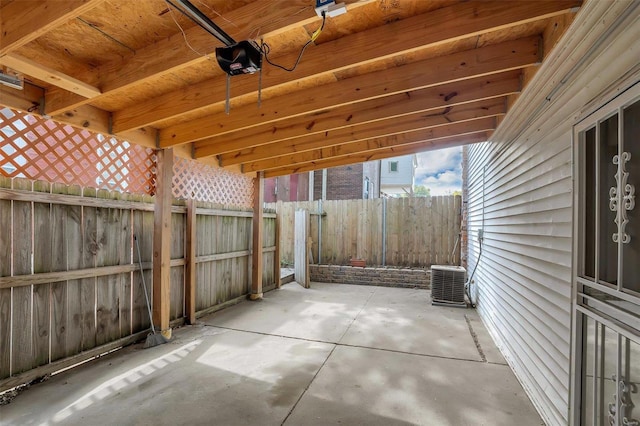 view of patio featuring central AC