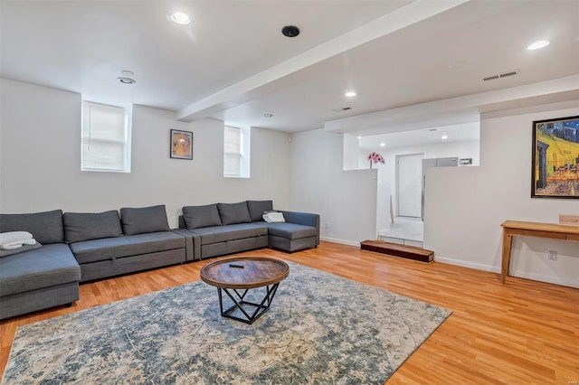 living room featuring hardwood / wood-style floors