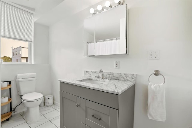 bathroom with toilet and vanity