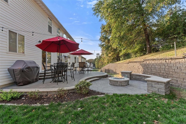 view of patio featuring area for grilling