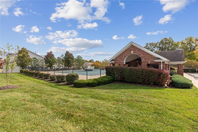 exterior space with a lawn