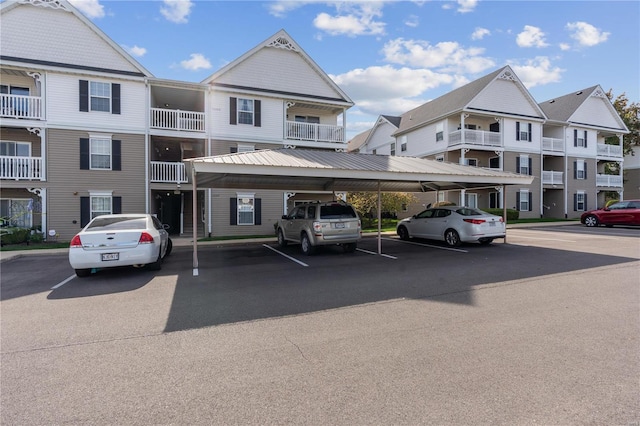 exterior space featuring a carport