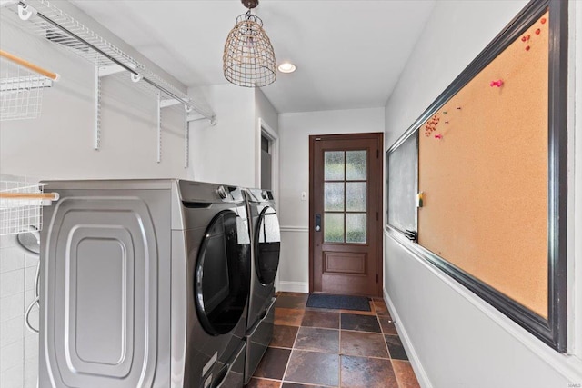 laundry area featuring washer and clothes dryer