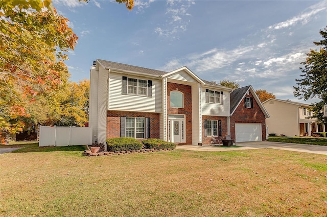 view of front of property with a front lawn