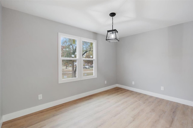 empty room featuring light hardwood / wood-style floors