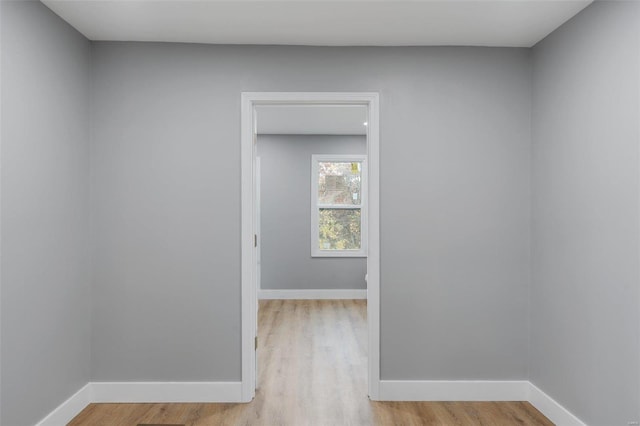 unfurnished room featuring light hardwood / wood-style flooring