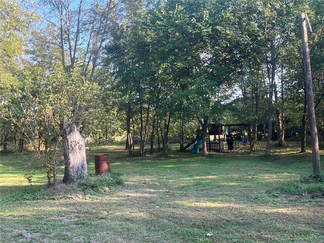 view of yard with a playground