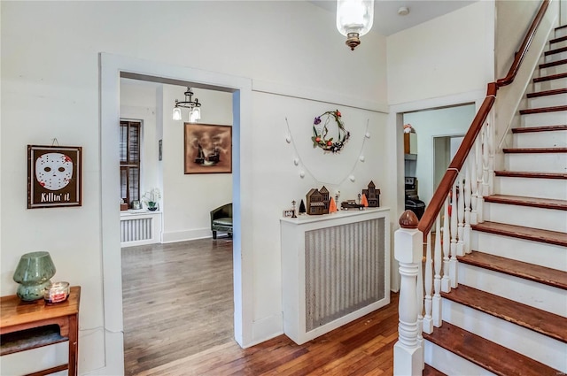 interior space with hardwood / wood-style floors