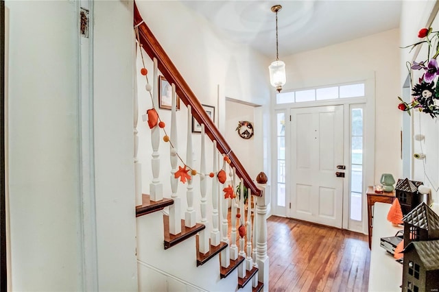 entrance foyer featuring hardwood / wood-style flooring