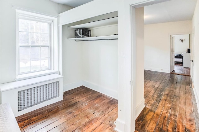 closet with radiator heating unit