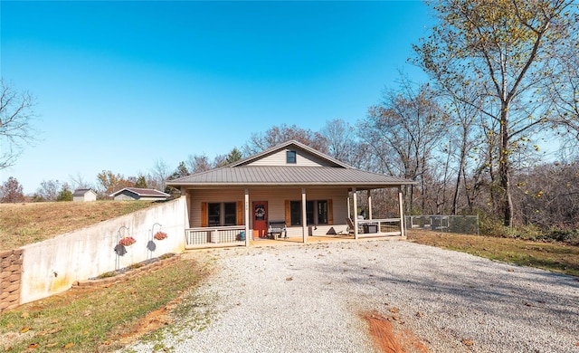 view of front of property with covered porch