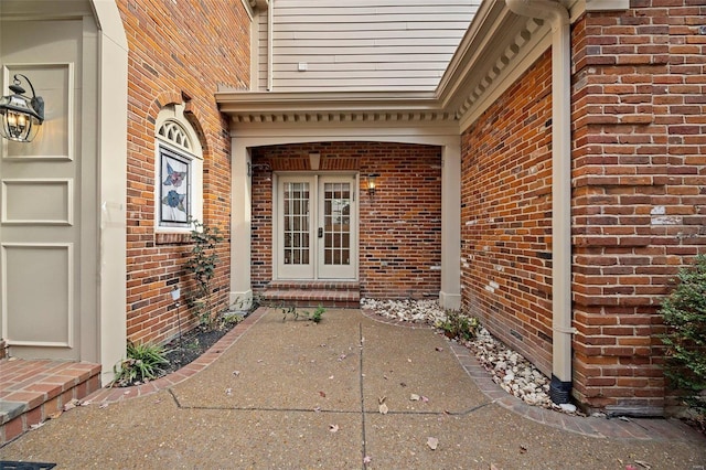 doorway to property with french doors