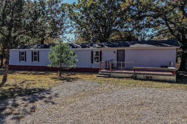 single story home with a deck