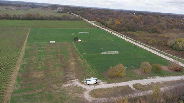 bird's eye view with a rural view