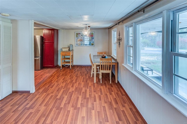 dining area featuring dark hardwood / wood-style flooring