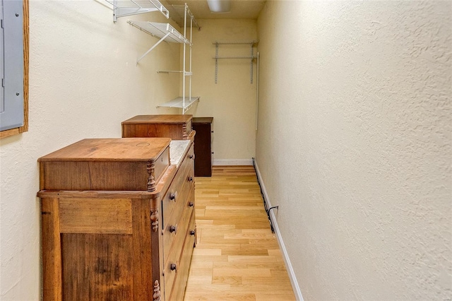 interior space with light hardwood / wood-style flooring