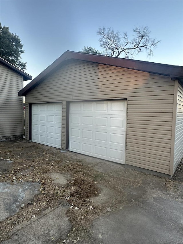 view of garage