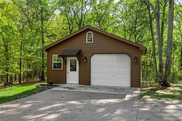 view of garage