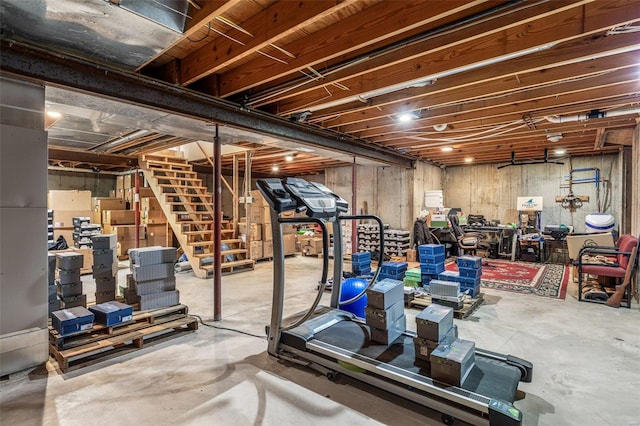 exercise area with concrete floors