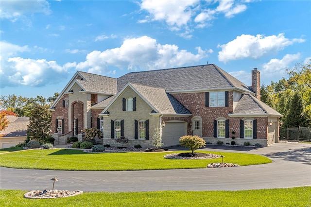 view of front facade featuring a front yard