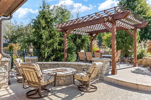 view of patio / terrace featuring a pergola