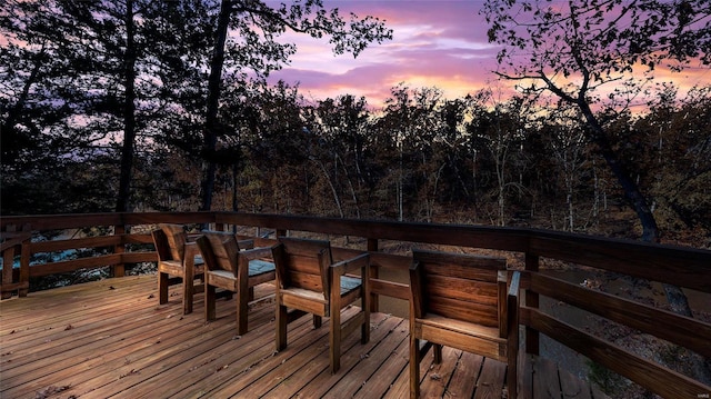 view of deck at dusk