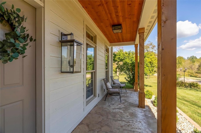 view of patio with a porch