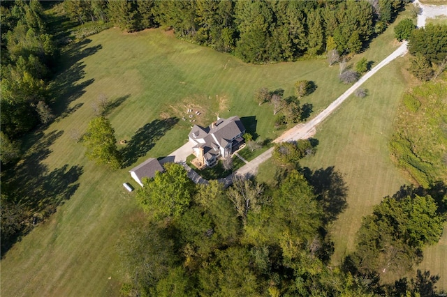 aerial view with a rural view