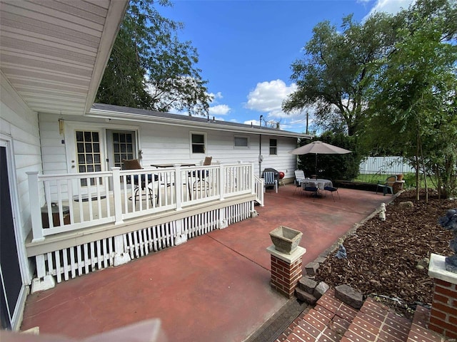 view of patio / terrace with a wooden deck