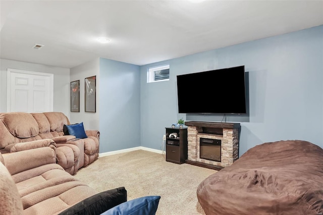 view of carpeted living room