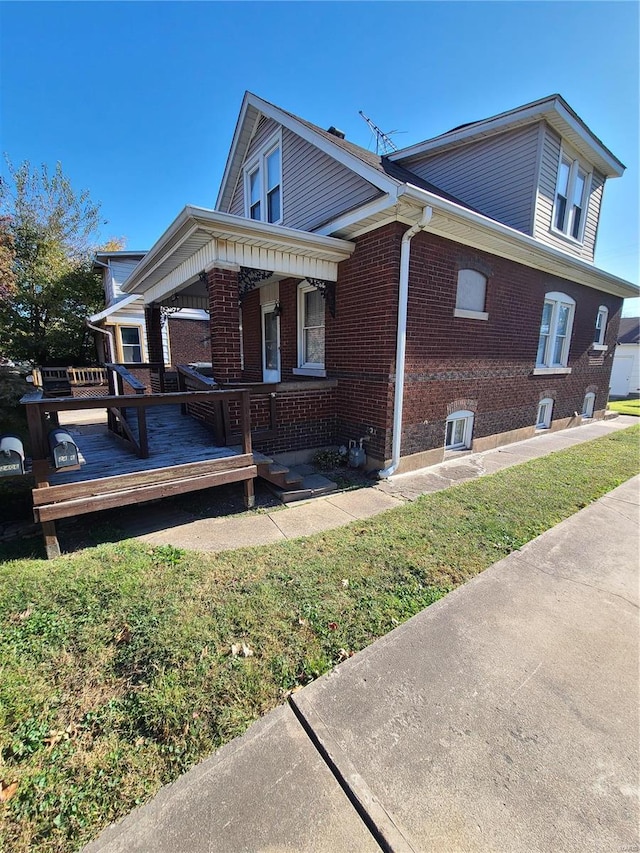 view of home's exterior featuring a porch