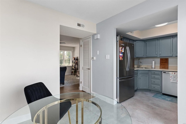 kitchen with sink and stainless steel appliances