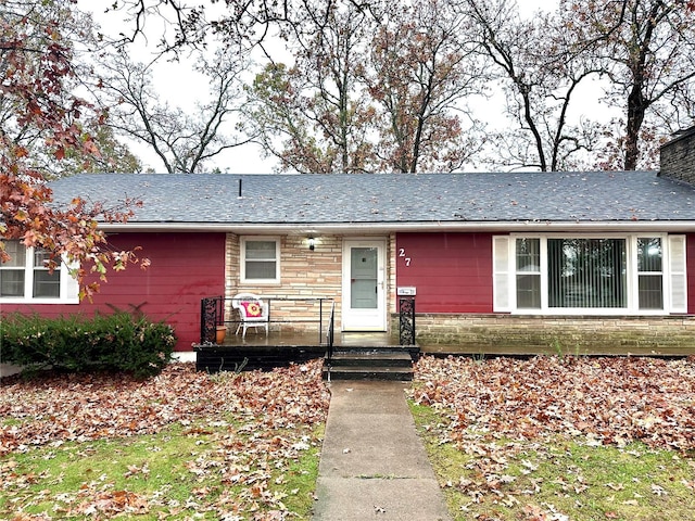 view of single story home