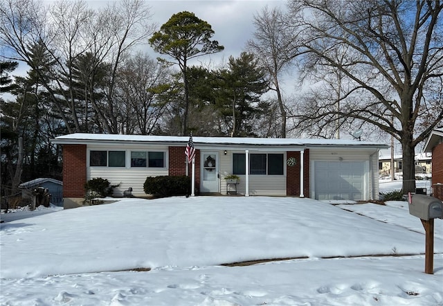 single story home with a garage