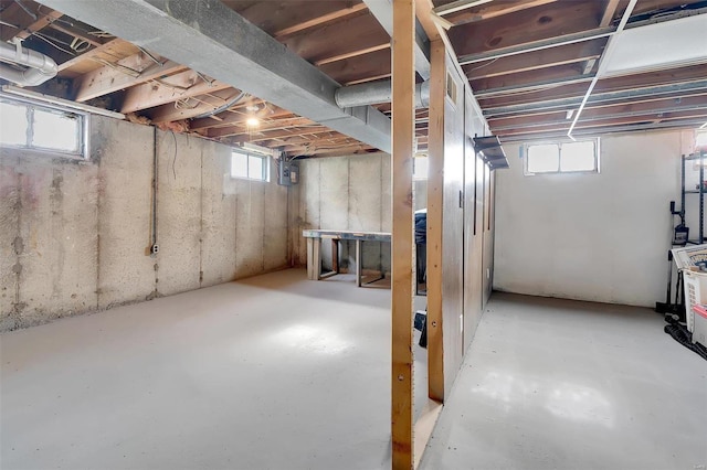 basement featuring a wealth of natural light