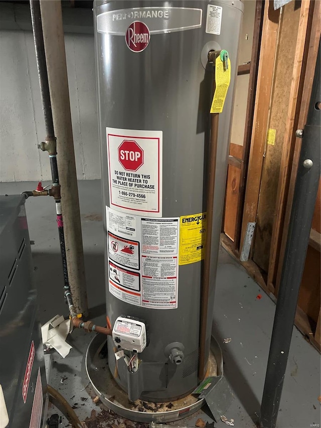 utilities featuring gas water heater