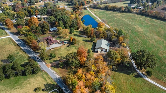 drone / aerial view with a rural view