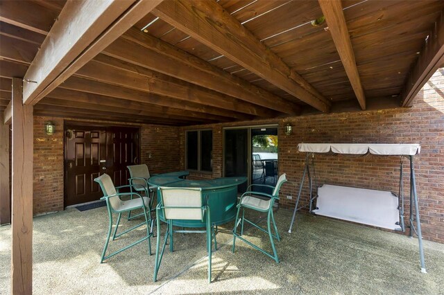 view of patio featuring outdoor dining space