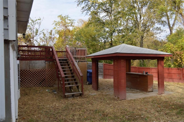 view of jungle gym with a gazebo