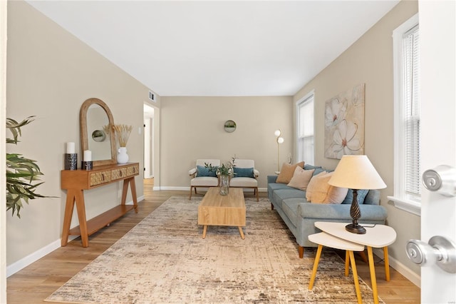 living room featuring hardwood / wood-style flooring