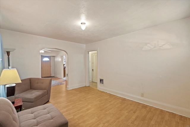 living room featuring light hardwood / wood-style floors