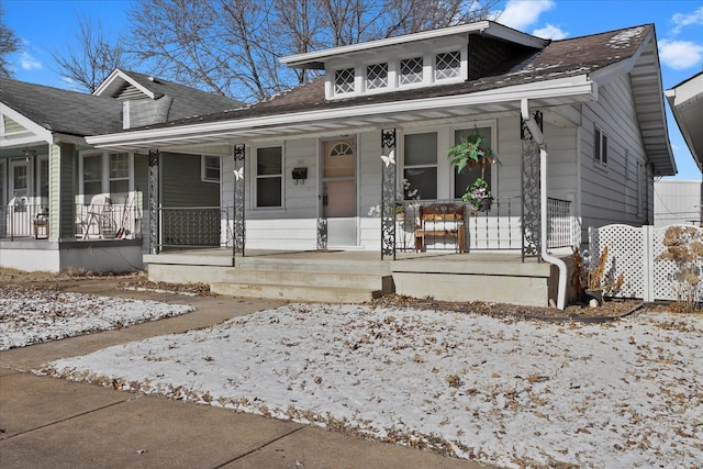 bungalow-style home featuring a porch