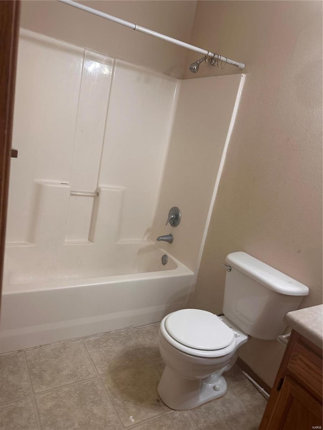 full bathroom with vanity, toilet, and shower / bath combination