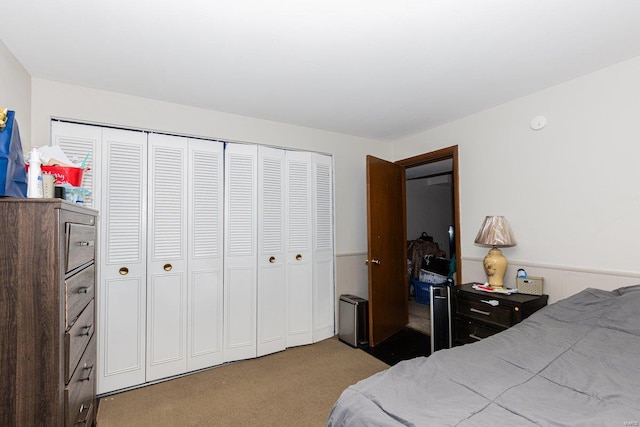 carpeted bedroom featuring a closet