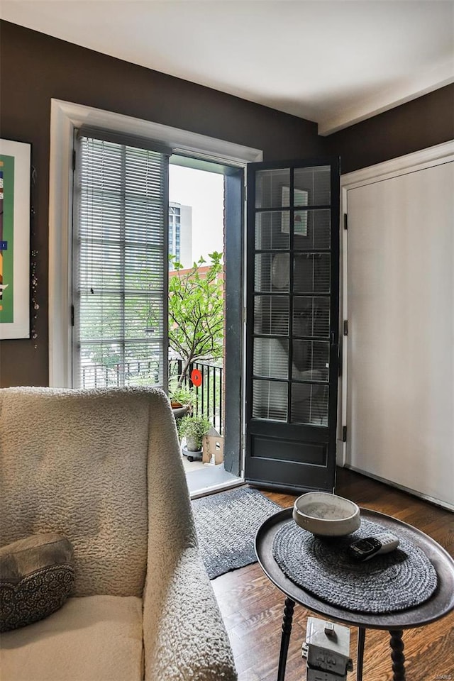 interior space with hardwood / wood-style flooring