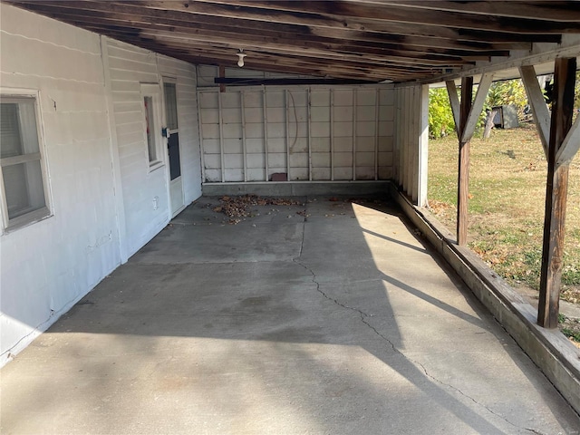 view of garage