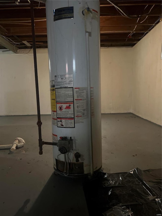 interior space with gas water heater