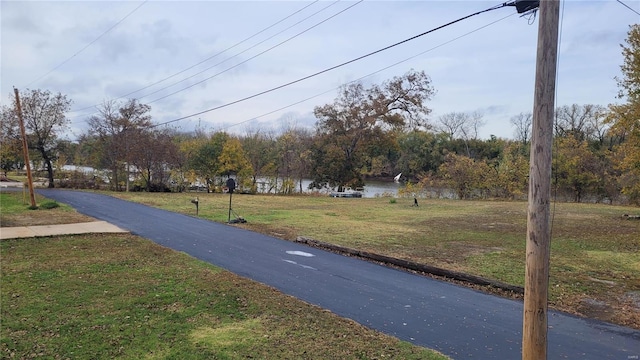 view of road featuring a water view