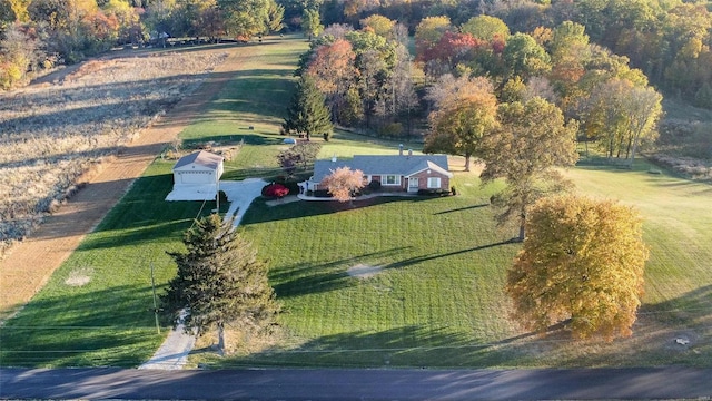 bird's eye view with a rural view