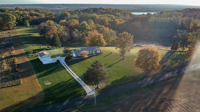 bird's eye view with a rural view